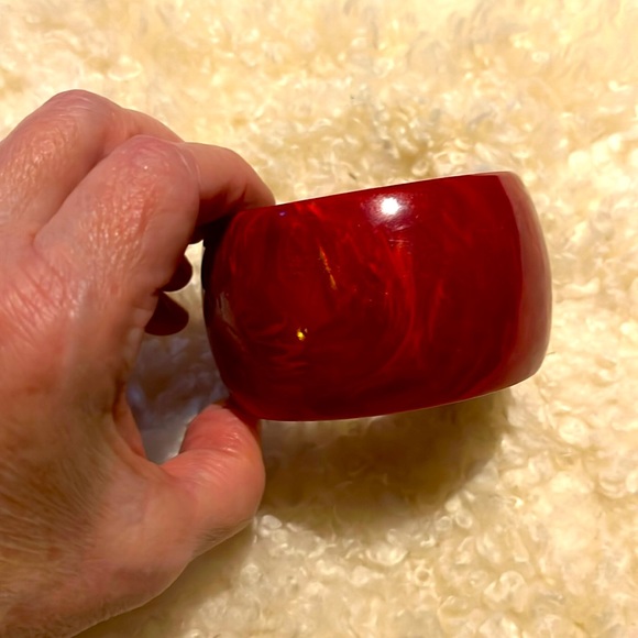 Jewelry - Vintage WIDE cuff bracelet RED